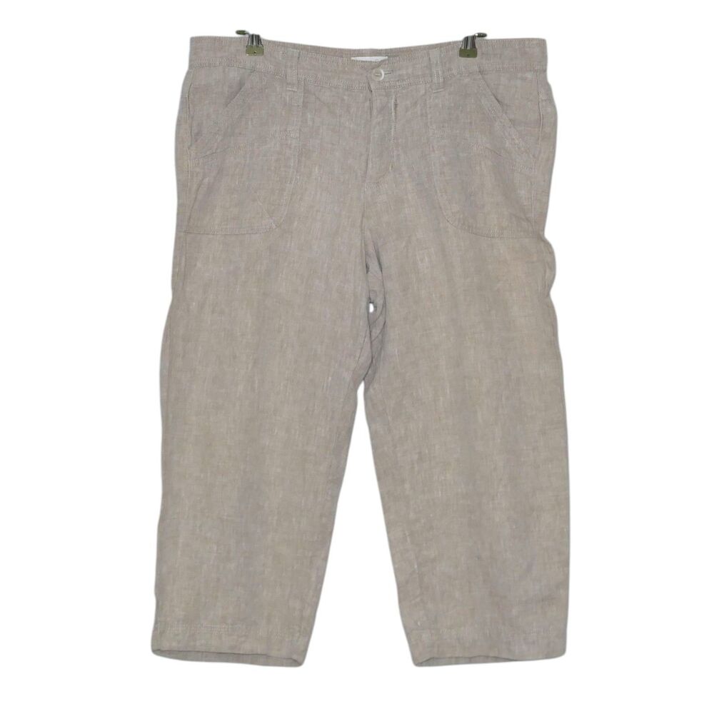 MAC Jeans 100% Linen Nora Pants Size 14 ? Julle Hollday Lagenlook Minimalist EUC